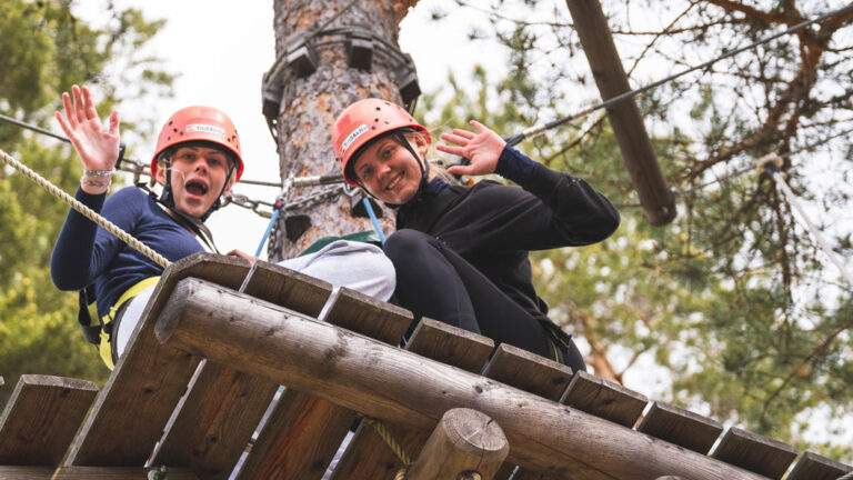 High wire climbing park in Norway