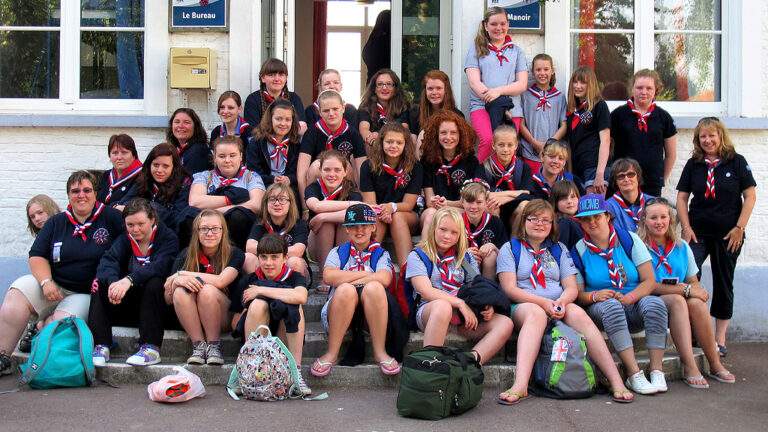 Girl guide group on tour in France