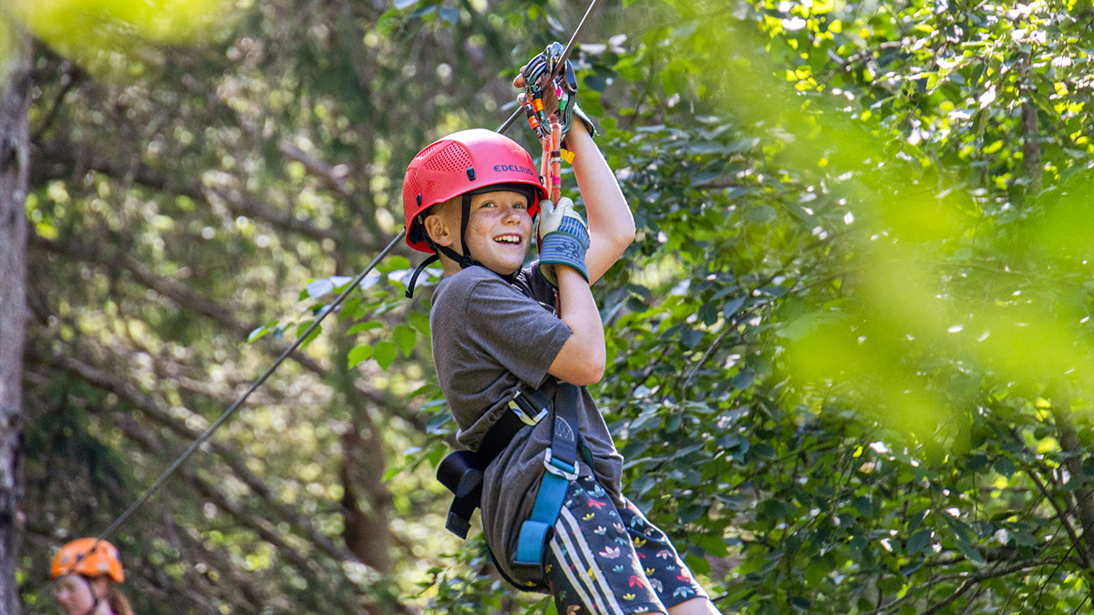 Easingwold District Scouts ziplining in Switzerland
