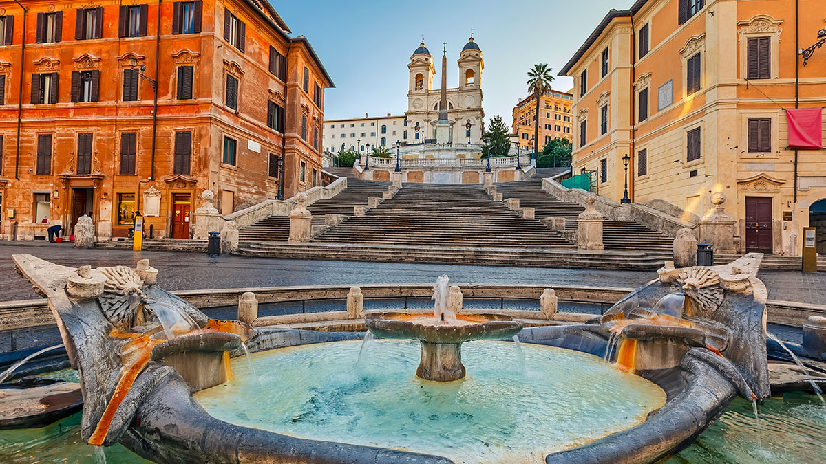 Spanish Steps at morning, Rome. Spanish Steps at morning in Rome, Italy