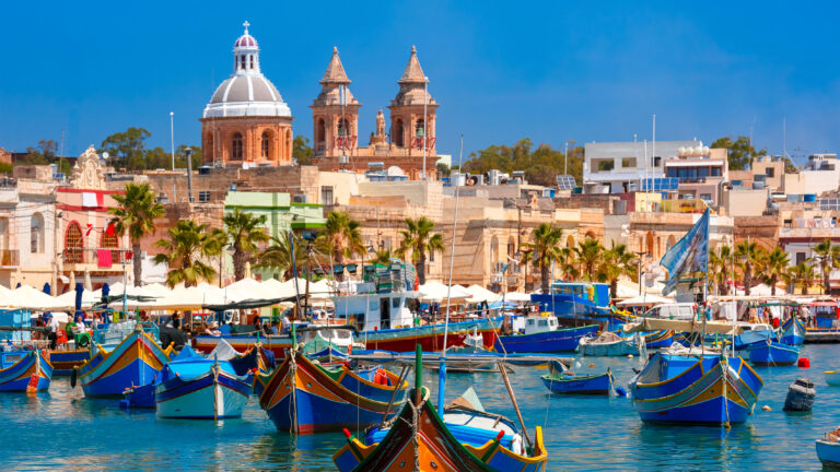 Colourful boats in Malta