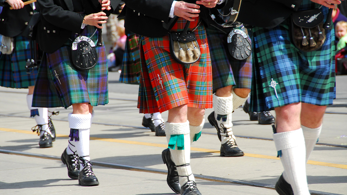 Scottish marching band at parade