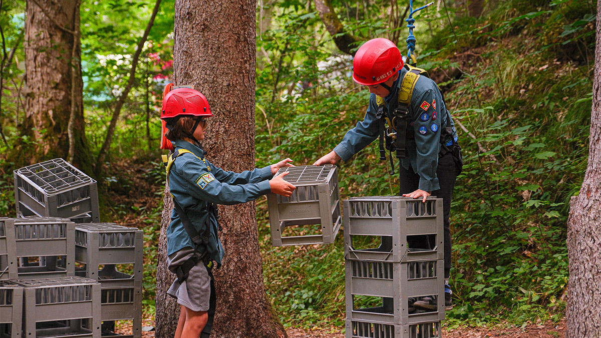 4th Welling Scouts crate-stacking at KISC in Kandersteg, Switzerland