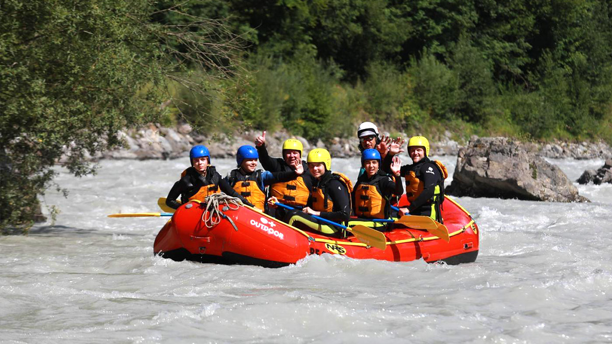 Tunbridge Scouts white water rafting in Switzerland