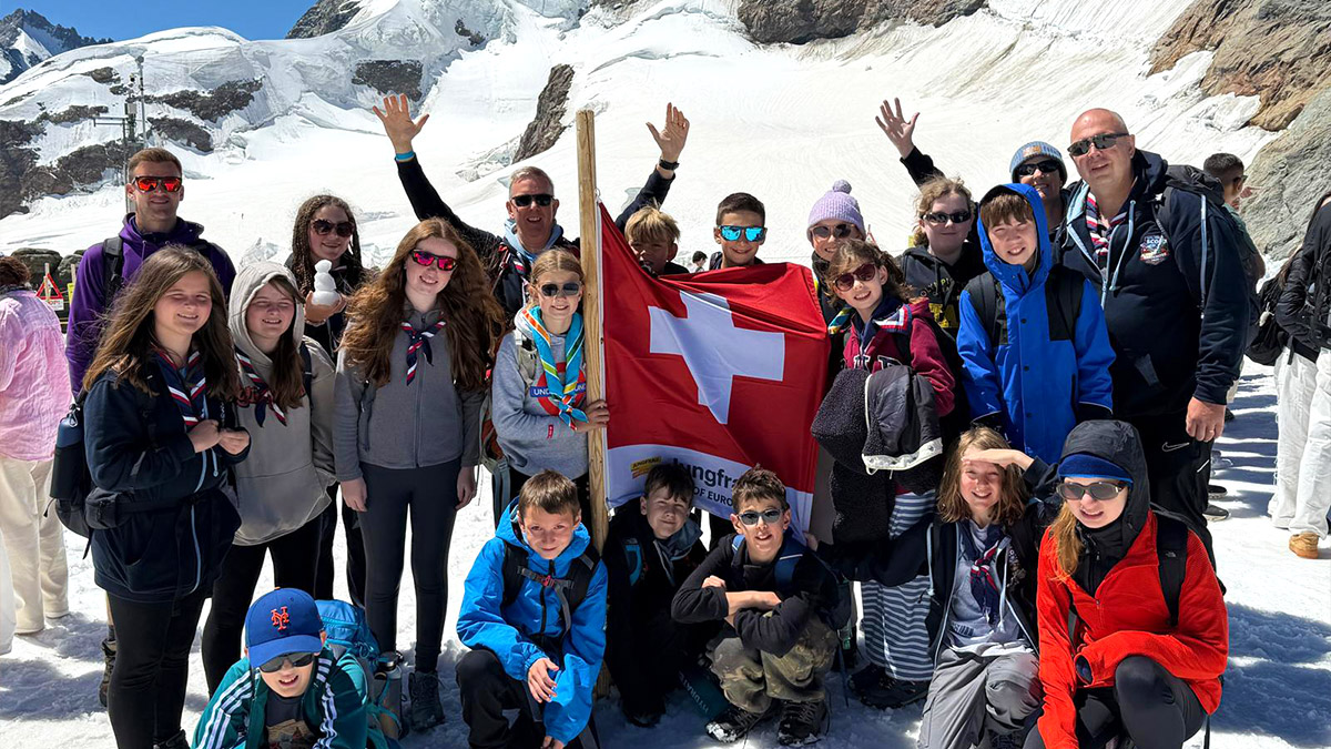 Tunbridge Scouts at the top of Jungfrau in Switzerland