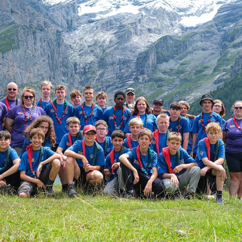 Epping eagles and explorers posing for a group photo in Switzerland