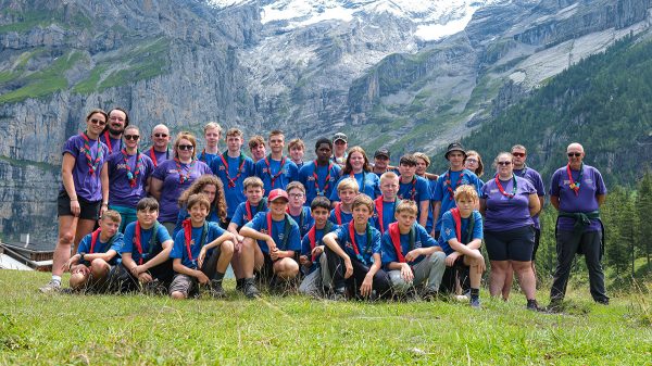 Epping eagles and explorers posing for a group photo in Switzerland