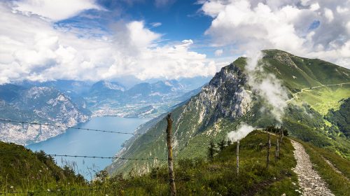 Lake Garda view in Dolomites