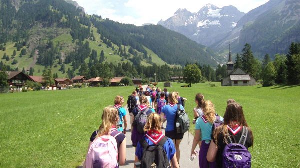 Girl guide on a guided tour of Our Chalet