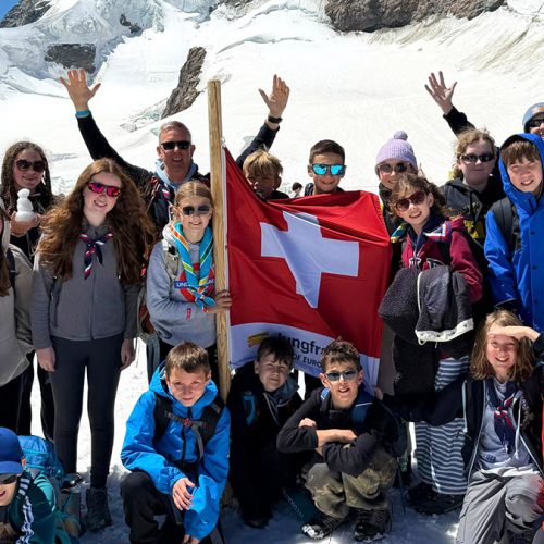 Tunbridge Scouts at the top of Jungfrau in Switzerland
