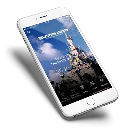 vamoos Smartphone showing an app in use